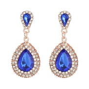 ( blue) occidental style exaggerating earrings fully-jewelled Earring woman drop earring superearrings