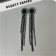 (black and white)occidental style exaggerating temperament personality long style fully-jewelled tassel love gem earrin