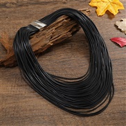( black)occidental style personality exaggerating multilayer leather necklace retro leather chain