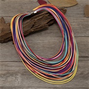( Color)occidental style personality exaggerating multilayer leather necklace retro leather chain