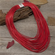 ( red)occidental style personality exaggerating multilayer leather necklace retro leather chain