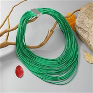 ( green)occidental style personality exaggerating multilayer leather necklace retro leather chain