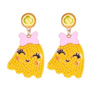 (57436 YE)occidental style creative cartoon lovely samll Pearl earrings Earring