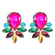 (57437 HPK)occidental style flowers earrings color fully-jewelled leaves ear stud temperament pendant Earring