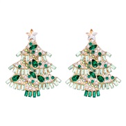 (57435 LGN)christmas all-Purpose Earring  occidental style fashion cartoon christmas tree ear stud diamond