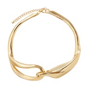 ( Gold)occidental style circle necklace brief surface chain fashion exaggerating temperament woman