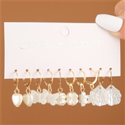 (EZ5 24taozhuang)E occidental style woman style earrings resin Shells love long style tassel fashion woman
