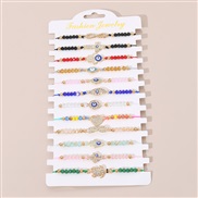(BZ1951taozhuang) occidental style fashion weave beads woman bracelet temperament enamel butterfly rainbow geometry wom