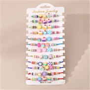 (BZ1955taozhuang) occidental style fashion weave beads woman bracelet temperament enamel butterfly rainbow geometry wom