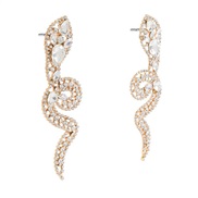 ( Gold) fully-jewelled pendant snake earrings personality high-end exaggerating Rhinestone earring stageearrings