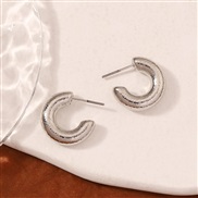 ( SilverC) geometry annular temperament samll all-Purpose fashion personality brief earrings ear stud Earring