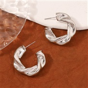 ( Silver) geometry annular temperament samll all-Purpose fashion personality brief earrings ear stud Earring