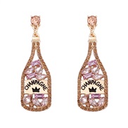 ( champagne) occidental style elements embed Rhinestone Word pendant lady fashion personality earrings