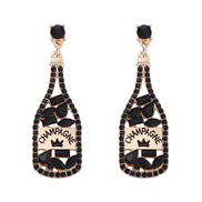 ( black) occidental style elements embed Rhinestone Word pendant lady fashion personality earrings