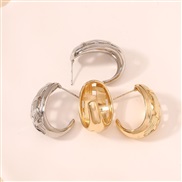 ( Silver) occidental style geometry annular all-Purpose set temperament fashion trend personality earrings ear stud Ear