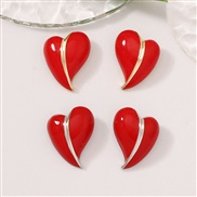 ( redgold ) occidental style love heart-shaped temperament high fashion samll all-Purpose retro earrings ear stud Earri