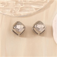 ( Silver) occidental style geometry square temperament high fashion samll all-Purpose retro earrings ear stud Earring