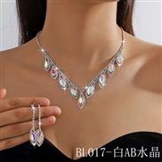 (BL 17  AB  crystal) occidental style  fully-jewelled crystal necklace earrings set  color more color two