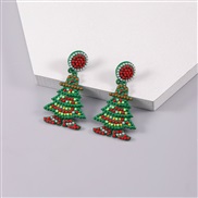 ( green)occidental style creative fashion Alloy beads christmas tree earrings Earring
