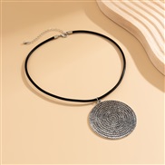 ( 1  necklace  anti silver 6133)occidental style exaggerating surface big pendant Collar  fashion style Metal patternne