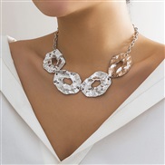 ( 1  necklace White K 6 65)occidental style personality Metal Irregular necklace lady geometry chain