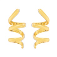 ( Gold)E occidental style Alloy personality earrings  fashion brief geometry ear stud