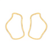 ( Gold)E occidental style personality exaggerating Alloy circle earrings  retro wind geometry Irregular fashion circle