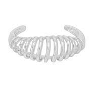 ( White K) occidental style Alloy half hollow bracelet  exaggerating personality wind opening bangle woman