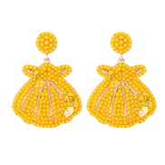 ( yellow)occidental style creative cartoon Shells Pearl earrings lovely woman Earring