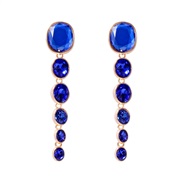 ( blue)occidental style Round beads earrings exaggerating pendant Earring retro all-Purpose ear stud banquet Earring