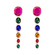 ( Color)occidental style Round beads earrings exaggerating pendant Earring retro all-Purpose ear stud banquet Earring