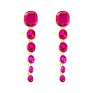 ( Pink)occidental style Round beads earrings exaggerating pendant Earring retro all-Purpose ear stud banquet Earring