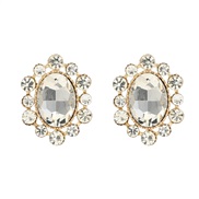 ( white)trend colorful diamond earrings occidental style exaggerating Earring woman elegant fully-jewelled Round flower