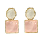 ( Pink) occidental style earrings woman geometry square resin Earring trend retro