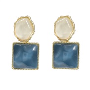 ( blue) occidental style earrings woman geometry square resin Earring trend retro
