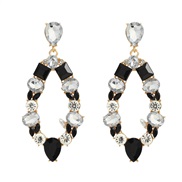 ( black)trend colorful diamond earrings occidental style exaggerating Earring woman annular geometry briefearrings