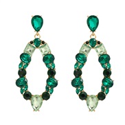 ( green)trend colorful diamond earrings occidental style exaggerating Earring woman annular geometry briefearrings