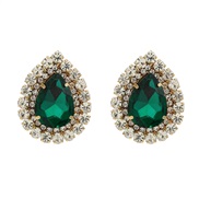 ( green)occidental style exaggerating earrings drop ear stud woman super claw chain all-Purposeearrings