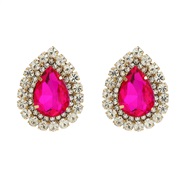 ( rose Red)occidental style exaggerating earrings drop ear stud woman super claw chain all-Purposeearrings
