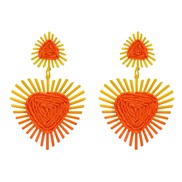 (yellow ) earrings occidental style exaggerating Earring woman multilayer triangle sun flower earringearrings