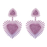 (purple) earrings occidental style exaggerating Earring woman multilayer triangle sun flower earringearrings