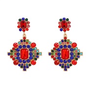 ( Color)trend colorful diamond earrings occidental style exaggerating Earring woman multilayer geometry fully-jewelled 