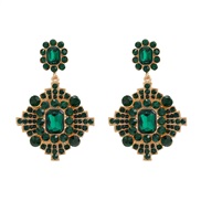 ( green)trend colorful diamond earrings occidental style exaggerating Earring woman multilayer geometry fully-jewelled 