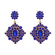 ( blue)trend colorful diamond earrings occidental style exaggerating Earring woman multilayer geometry fully-jewelled e