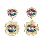 ( Color) eyes earrings occidental style exaggerating Earring woman Alloy diamond sun flower earring Bohemia