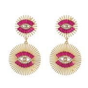 ( rose Red) eyes earrings occidental style exaggerating Earring woman Alloy diamond sun flower earring Bohemia
