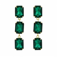( green)fashion colorful diamond earrings occidental style fully-jewelled multilayer square Rhinestone long style earri