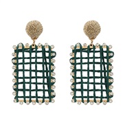 ( green)autumn earrings square Earring woman occidental style Bohemian style