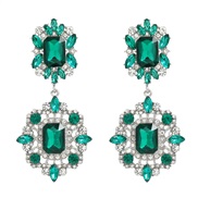 ( green)fashion colorful diamond earrings occidental style fully-jewelled Earring lady multilayer flowers Bohemiaearrin