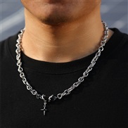 (MNZ  46baik) occidental style man necklace Metal chain Word pendant clavicle chain wind man necklace